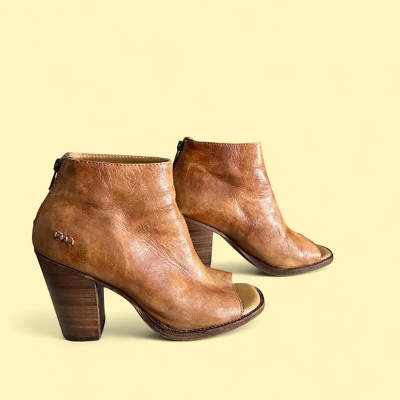 BED|STU Tan Leather Ankle Booties - Picture 2 of 7